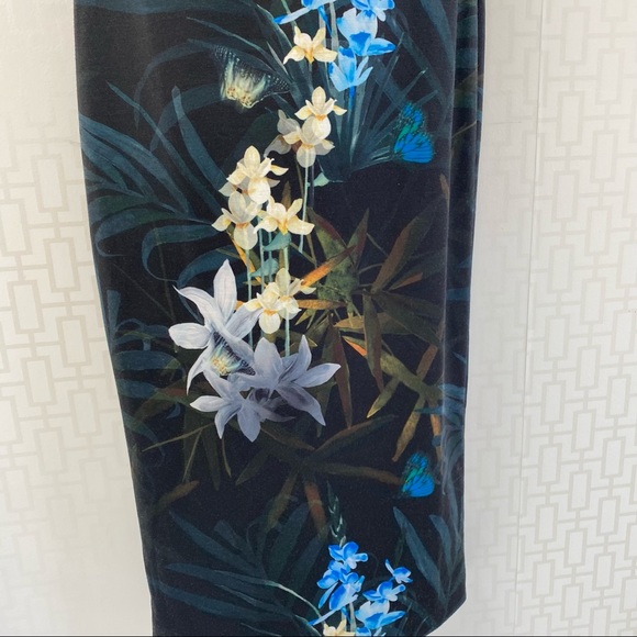 🇬🇧 Ted Baker Twilight Floral Fitted Dress, Size 0 - Picture 5 of 13